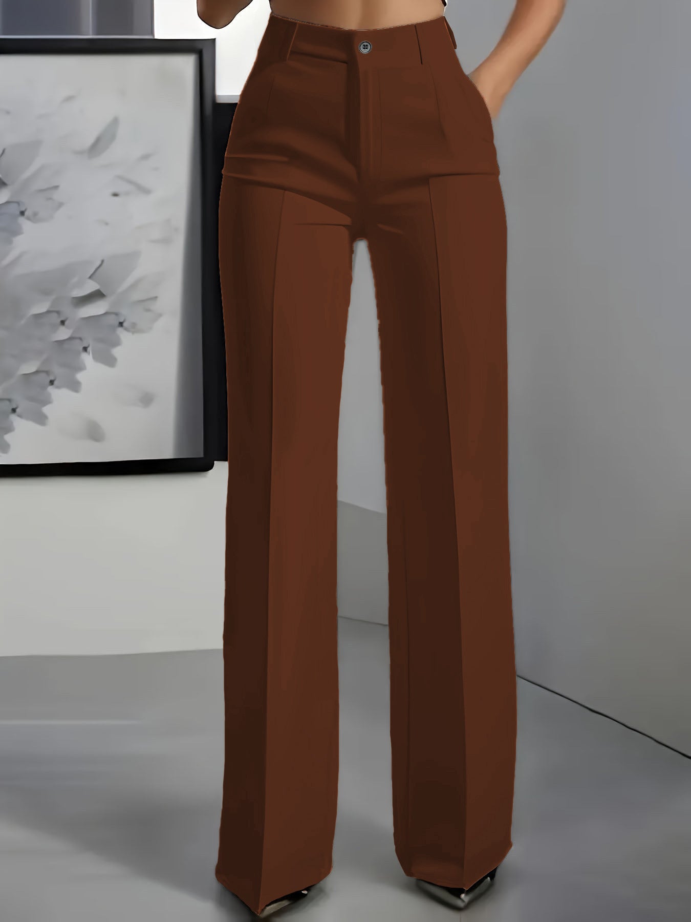 Pantalon Tailleur Fluide Chic