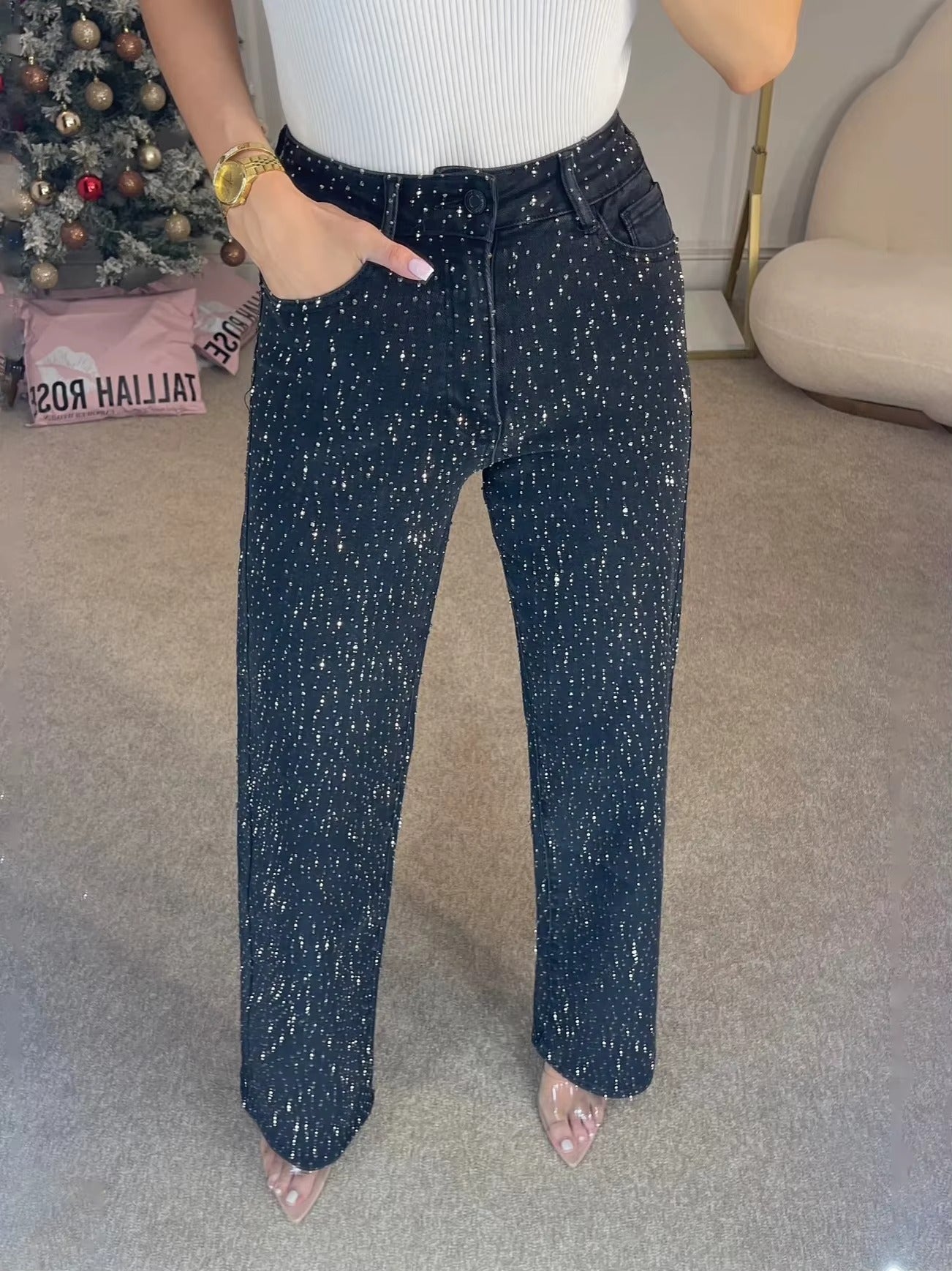 Jean Strass Taille Haute Élégant