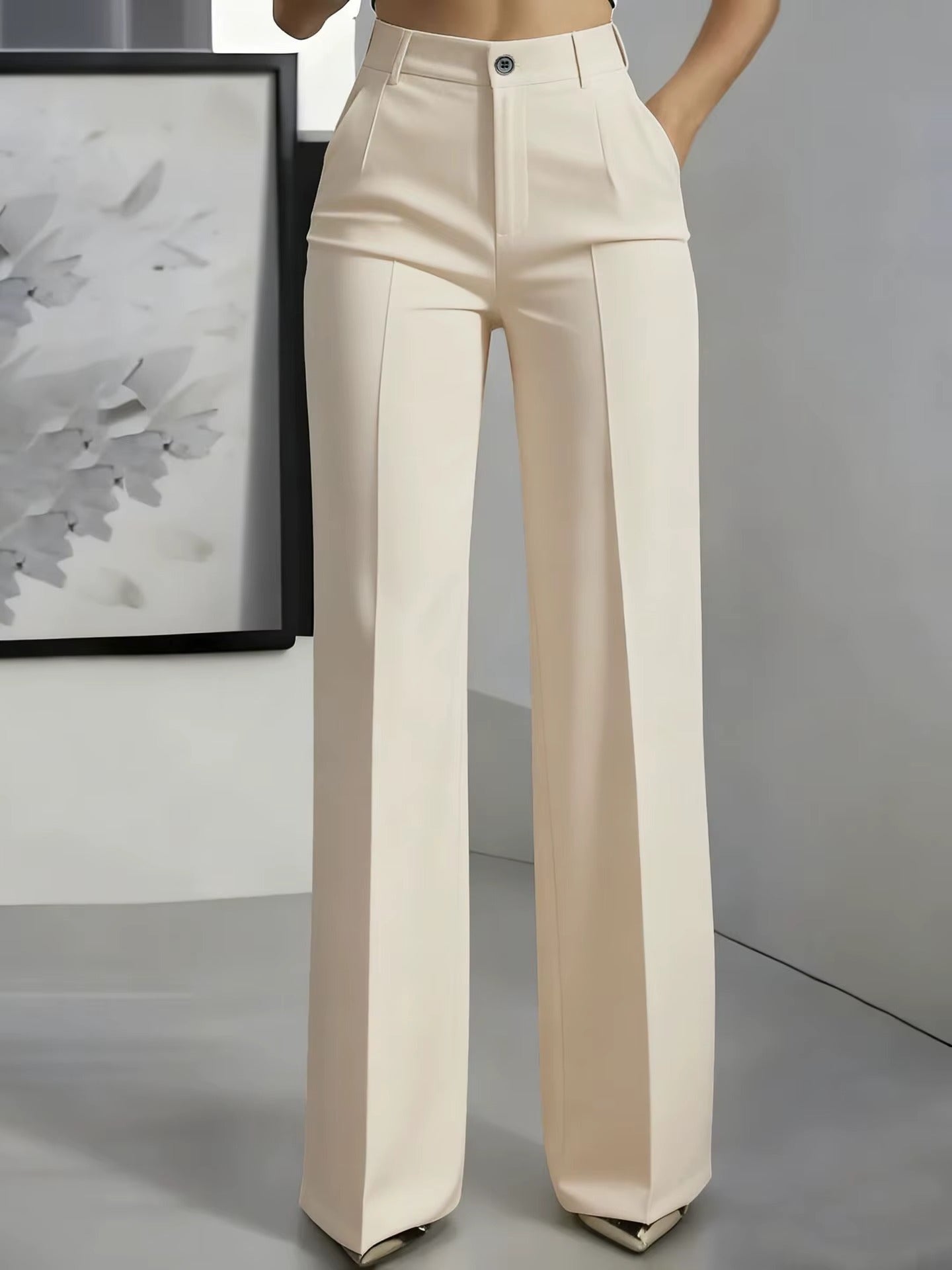 Pantalon Tailleur Fluide Chic